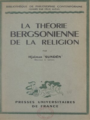 cover image of La théorie bergsonienne de la religion